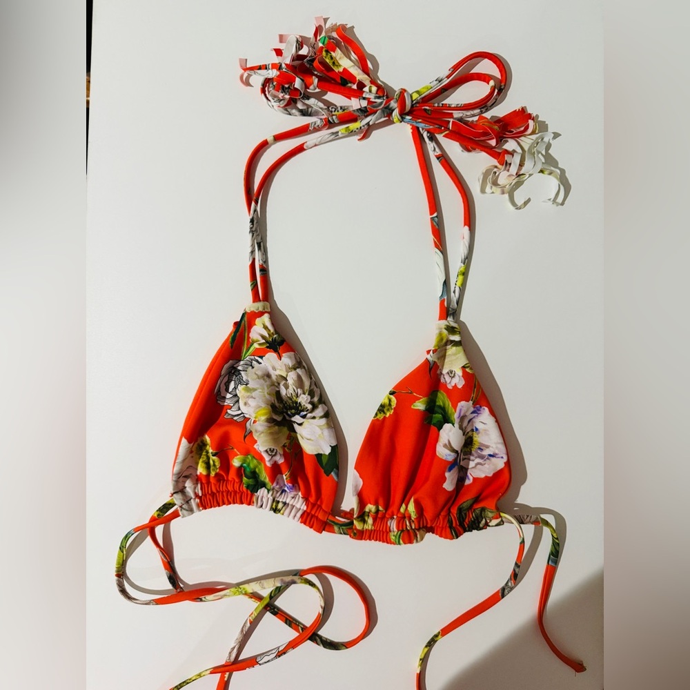Rachel Roy Floral Bikini Top – Size L – NWOT
